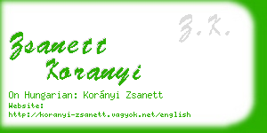 zsanett koranyi business card