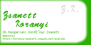 zsanett koranyi business card